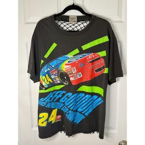 Furst of a Kind Jeff Gordon T-Shirt Women XL Black Reconstructed Fishnet